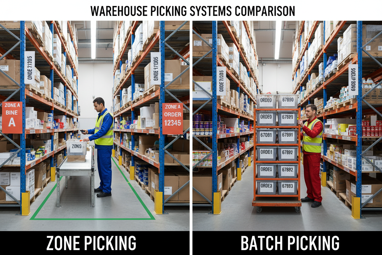 Warehouse Picking Systems Explained (Zone vs Batch)