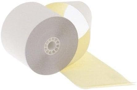 2 1/4" x 90' 2-Ply Carbonless Paper (50 Rolls/Case) - White/Yellow - BPA Free