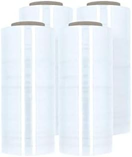 PSBM 256 Rolls 12 Inch x 1500 Feet 80 Gauge Stretch Film/Wrap, Heavy Duty Industrial Strength Clear Shrink Plastic Wrap for Moving, Packing, Shipping, Pallet Wrapping & Storage