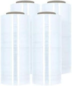PSBM 256 Rolls 12 Inch x 1500 Feet 80 Gauge Stretch Film/Wrap, Heavy Duty Industrial Strength Clear Shrink Plastic Wrap for Moving, Packing, Shipping, Pallet Wrapping & Storage