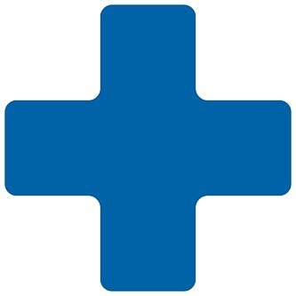 5S Location Marking Cross Shaped Floor Marker - by Graphical Warehouse, 5S Marking System, Durable + Cross Shaped Floor Sticker, 6x6x2"” (25 Pack) Blue