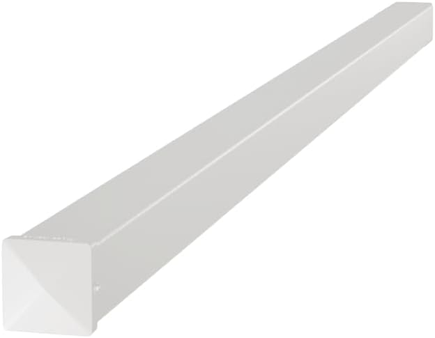 4" x 4" x 9' White Aluminum Dig-Set Fence Post with Cap – Matte Powder-Coated, Durable In-Ground Outdoor Support for Privacy Panels, Garden, Yard & Patio Projects