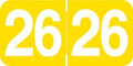 2026 Year Stickers, Doctor Stuff 2026 Chart Stickers, Yellow Color Coded, Ames/TAB Style, USA Made Year Labels for End Tab File Folders, 500/Roll, 1 Roll, 3/4" x 1-1/2"
