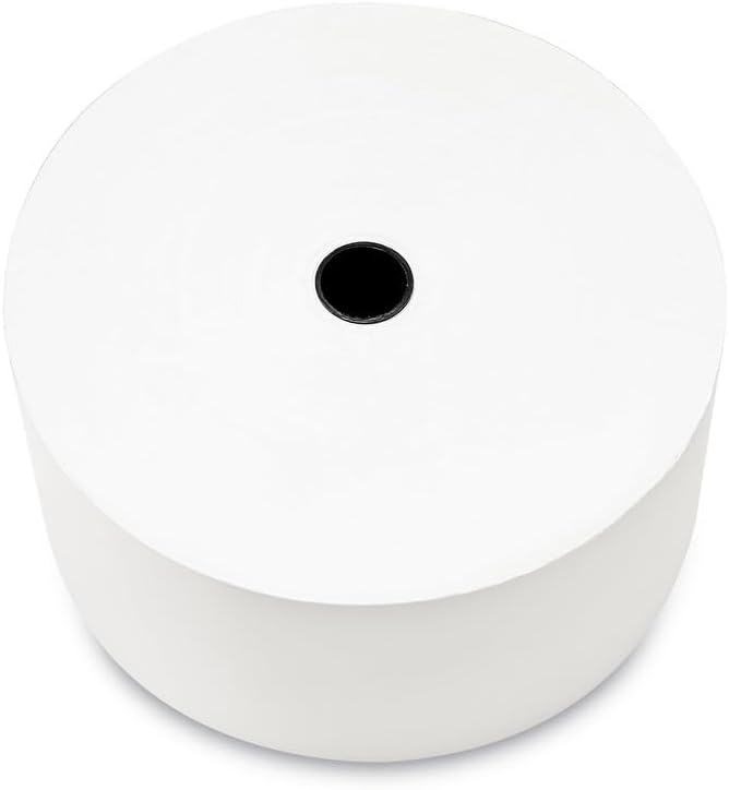 ATM Thermal Paper Rolls - 3 1/8" x 815' Heavy, 8 Rolls (1 Case), Biodegradable, Glossy, White, A5, 8000 Sheets, 70gsm