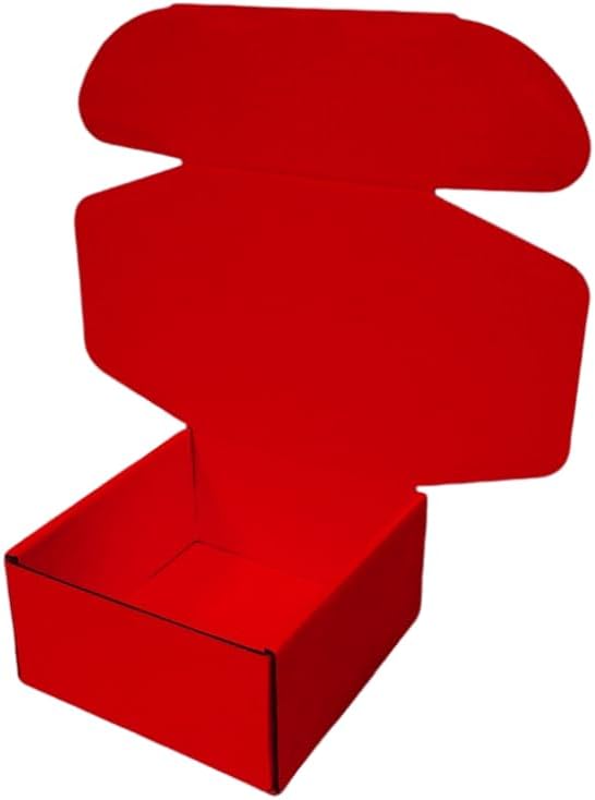 15 Pcs 6 x 6 x 3 inches Corrugated Cardboard Gift Boxes Recyclable Shipping Boxes for Mailing & Holidays, Wedding, Birthday, Gifts Packaging (Red, 6 x 6 x 3")