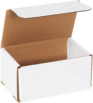 White Shipping Boxes 5x4x2 Heavy Duty, Lightweight, 5"L X 4"W X 2"H Foldable Corrugated Cardboard Mailer Boxes for Packaging Small Business Mailings Gifts Promotions Crafts Moving Box 50 Pac (100)