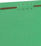 Staples Colored Reinforced Tab Fastener Folders Letter Size Green 50/Box