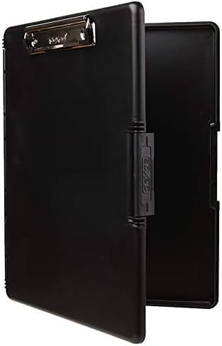 Dexas Slimcase 2 Plastic Clipboard with Storage & Side Opening, Black, Office Supplies Clipboards to Organize, Carry and Store, A4 Holder, Style & Functionality Nursing Clipboards (Pack of 6)