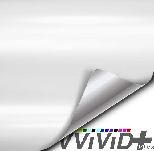 VViViD+ Satin Finish Premium Adhesive Vinyl Wrap Film (25ft x 5ft (White))