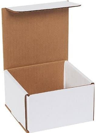 Secure Seal Shipping Boxes - 5x5x3" Mailers - White Foldable Corrugated Cardboard Packaging for Mailing, Moving, Storage, and Organizing - Strong Lightweight Foldable (Bulk 50 Pack)