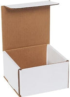 Secure Seal Shipping Boxes - 5x5x3" Mailers - White Foldable Corrugated Cardboard Packaging for Mailing, Moving, Storage, and Organizing - Strong Lightweight Foldable (Bulk 50 Pack)