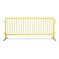 Angry Bull Barricades Heavy Duty Crowd Control Metal Interlocking Barricade with Flat No-Trip Feet - 8.5 Ft. (Safety Yellow) (20 Pack)