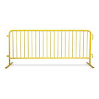 Angry Bull Barricades Heavy Duty Crowd Control Metal Interlocking Barricade with Flat No-Trip Feet - 8.5 Ft. (Safety Yellow) (20 Pack)