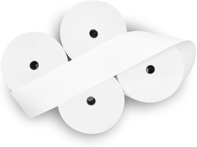 ATM Thermal Paper Rolls - 3 1/8" x 815' Heavy, 8 Rolls (1 Case), Biodegradable, Glossy, White, A5, 8000 Sheets, 70gsm