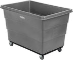 Global Industrial 20 Bushel Plastic Bulk Box Truck, Steel Chassis Base, 1200 lbs. Capacity, 4" Non-Maring Rubber Casters, Gray, 50-2/5"L x 34-3/5"W x 35-3/5"H