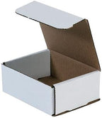 Secure Seal Shipping Boxes - 5x4x2" Mailers - White Foldable Corrugated Cardboard Packaging for Mailing, Moving, Storage, and Organizing - Strong Lightweight Foldable (Bulk 350 Pack)