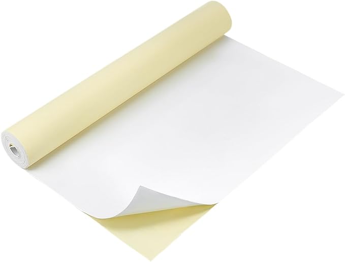 BENECREAT 78.7x15.7 Inch White Self-Adhesive EVA Foam Roll, 1mm Thick Sticky Upholstery Foam Sheets Craft Foam Sheet for Scrapbooking Crafts, Cosplay Model, Cushion Furniture