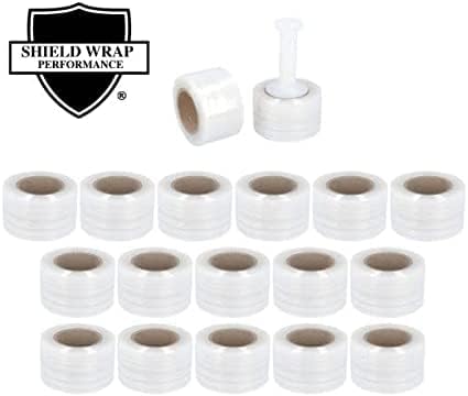 Mini Stretch Wrap for Packing with Handles, 18 Pack, 3 Inch x 1000 Feet, 50 Gauge Durable Clear Plastic wrap for Moving, Packing wrap Plastic roll Also a Furniture Wrap