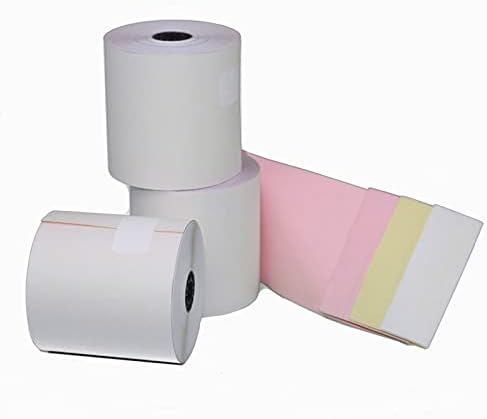 Alliance, Receipt Rolls, Paper, 3" x 65' x 7/16" Core, 3 Ply White/Canary/Pink, 50 Rolls Per Carton