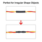 XHF UL Listed 225 Pcs Length 3.45" 3:1 Waterproof Heat Shrink Tubing Kit Marine Grade Adhesive Lined Heat Shrink Tube, Insulation Sealing Oil-Proof Wear-Resistant Black