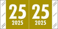 2025 Year Labels, Doctor Stuff 2025 Chart Stickers, Gold Color Coded, Tabbies 11700 Style, USA Made Year Stickers for End Tab File Folders, 1000/Roll, 1 Roll, 3/4" x 1-1/2"