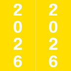 2026 Year Stickers, Doctor Stuff 2026 Chart Stickers, Yellow Color Coded, IFC Style, USA Made Year Labels for X-Ray Jackets, 500/Roll, 1 Roll, 1-7/8" x 1-7/8"