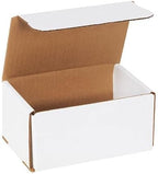 Secure Seal Shipping Boxes - 6x4x3" Mailers - White Foldable Corrugated Cardboard Packaging for Mailing, Moving, Storage, and Organizing - Strong Lightweight Foldable (Bulk 50 Pack)