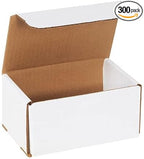 Secure Seal Shipping Boxes - 6x4x3" Mailers - White Foldable Corrugated Cardboard Packaging for Mailing, Moving, Storage, and Organizing - Strong Lightweight Foldable (Bulk 300 Pack)