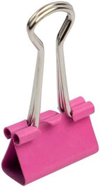 JAM PAPER Colorful Binder Clips - Small - 3/4 Inch (19 mm) - Pink Binderclips - 25/Pack