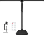 LED Desk Lamp for Office Dorm Home - Eye Caring Desk Light with Timer, Remote Control 24W Brightest Dual Screen Computer Monitor Gooseneck Dimmable Table lamp with Anti-Glare Cover Base