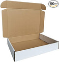 150 Pack 11.125x8.625x2'' Small Shipping Boxes, Corrugated Cardboard Mailers for Business, White (CM1182-150)