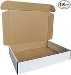 150 Pack 11.125x8.625x2'' Small Shipping Boxes, Corrugated Cardboard Mailers for Business, White (CM1182-150)