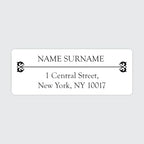 Dotty About Paper Personalized Return Address Labels (25-500 Custom mailing Address Labels) - Black and White x 100