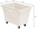 Global Industrial 6 Bushel Plastic Bulk Box Truck, Direct Mount Base, 500 lbs. Capacity, 3" Non-Maring Rubber Casters, White, 33-2/5"L x 23" W x 24-1/2"H