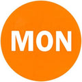 2" Round Orange Day of The Week Color Coding Self-Adhesive Labels, 500 per Roll (Mon)