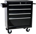 LuckyNote】Rolling Tool Chest, 4 Drawer Tool Box with Wheels, Heavy Duty Industrial Service Cart Storage Organizer with Locking System, Rolling Tool Box Organizer Tool Case for Garage, Repair Shop