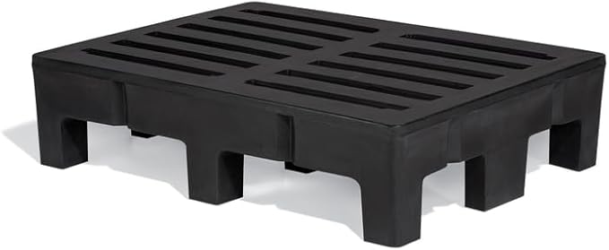PolyMight Heavy-Duty Plastic Poly Dunnage Rack for Warehouses and Commercial Industrial Storage 48" x 36" x 12" with 2500 lb Capacity | For Wareshouse, Storage, and Merchandising