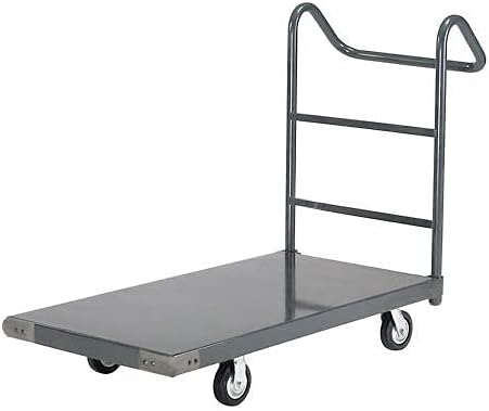 Global Industrial Platform Truck w/Steel Deck, 5" Rubber Casters with Ergo Handle, 60 x 30, 1400 Lb. Capacity