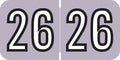 2026 Year Stickers, Doctor Stuff 2026 Chart Stickers, Purple/Black Color Coded, Barkley FYBAM Style, USA Made Year Labels for End Tab File Folders, 500/Roll, 1 Roll, 3/4" x 1-1/2"