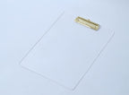 JIARI 2 Pack Clear Acrylic Office Clipboard A4 Letter Size 8.6" x 12.2" (Gold)