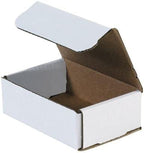Secure Seal Shipping Boxes - 6x4x2" Mailers - White Foldable Corrugated Cardboard Packaging for Mailing, Moving, Storage, and Organizing - Strong Lightweight Foldable (Bulk 50 Pack)