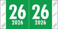 2026 Year Labels, Doctor Stuff 2026 Chart Stickers, Green Color Coded, Tabbies 11700 Style, USA Made Year Stickers for End Tab File Folders, 1000/Roll, 1 Roll, 3/4" x 1-1/2"
