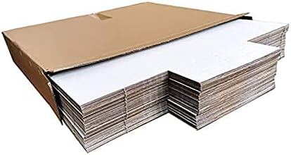 50 Pack, Wonfer Letter Size Corrugated Mailer, 11 1/8 x 8 5/8 x 2'', Easy-Fold Shipping Box, White,Height Adjustable,Literature mailer,Comic book mailer