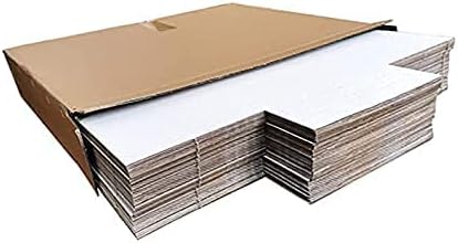 50 Pack,vinyl record mailer Corrugated Mailer,12.5x12.5x2inch, Easy-Fold Shipping Box, White,Height Adjustable,Comic book mailer,