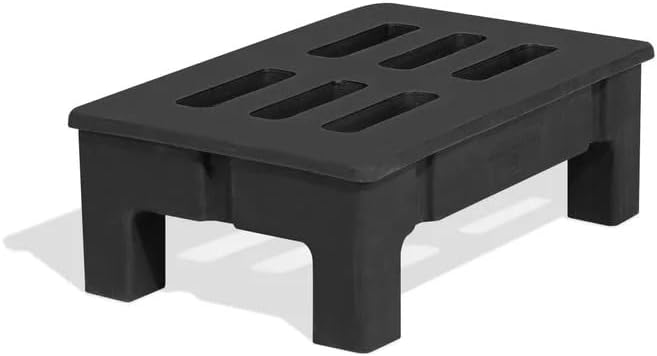 PolyMight Heavy-Duty Plastic Poly Dunnage Rack for Warehouses and Commercial Industrial Storage 36" x 22" x 12" with 1200 lb Capacity | For Wareshouse, Storage, and Merchandising
