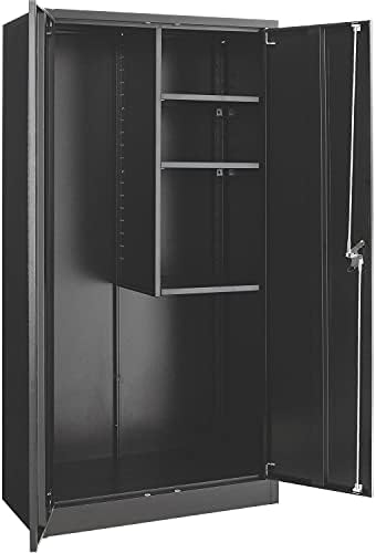 Global Industrial Janitorial Cabinet Assembled 36x18x72 Black