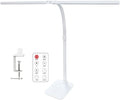 LED Desk Lamp for Office Dorm Home - Eye Caring Desk Light with Timer, Remote Control 24W Brightest Dual Screen Computer Monitor Gooseneck Dimmable Table lamp with Anti-Glare Cover Base