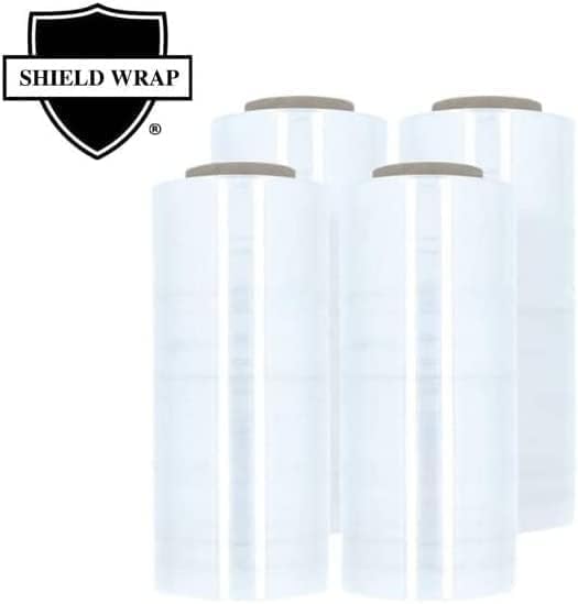 PSBM 256 Rolls 12 Inch x 1500 Feet 90 Gauge Stretch Film/Wrap, Heavy Duty Industrial Strength Clear Shrink Plastic Wrap for Moving, Packing, Shipping, Pallet Wrapping & Storage