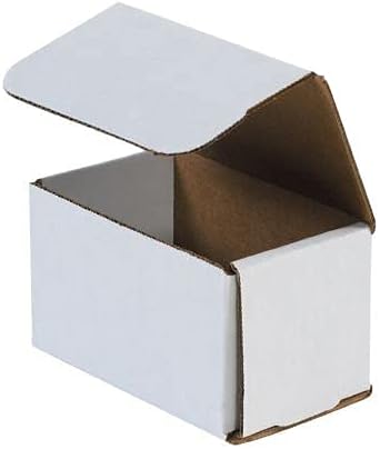 Secure Seal Shipping Boxes - 5x3x3" Mailers - White Foldable Corrugated Cardboard Packaging for Mailing, Moving, Storage, and Organizing - Strong Lightweight Foldable (Bulk 350 Pack)