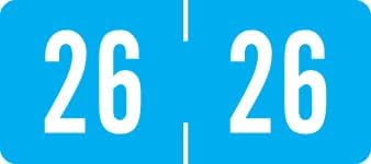 2026 Small Year Labels, Doctor Stuff 2026 Chart Stickers, Light Blue Color Coded, Tab Products Style, USA Made Year Stickers for End Tab File Folders, 500/Roll, 1 Roll, 1/2" x 1-1/8"
